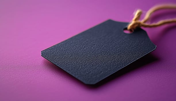 Purple string on blank paper, focus on foreground generated by AI photo