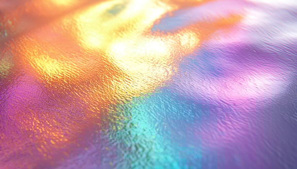 Bright colors reflect on wet glass, glowing futuristic wallpaper generated by AI photo