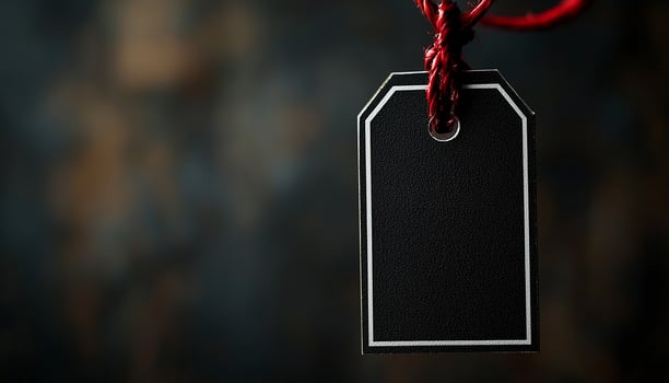 Retail sale hanging empty paper decoration ideas message generated by AI photo