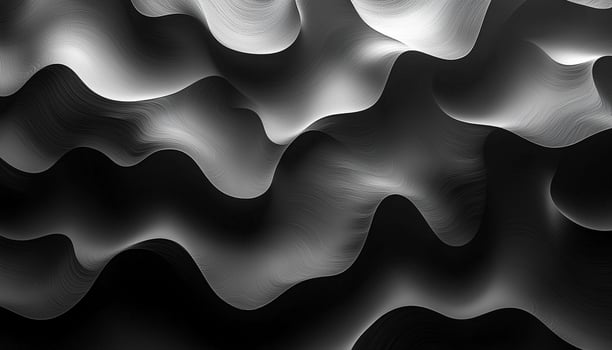 Smooth wave pattern decoration in futuristic dark space generated by AI photo