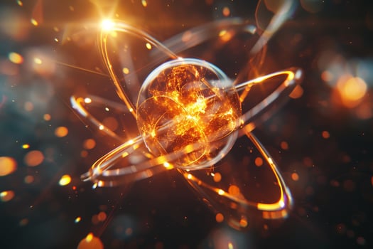 An abstract image of a glowing atom photo
