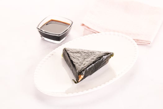 Japanese traditional onigiri with fish photo
