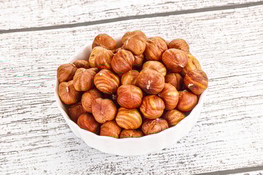 Heap of raw natural hazelnut photo