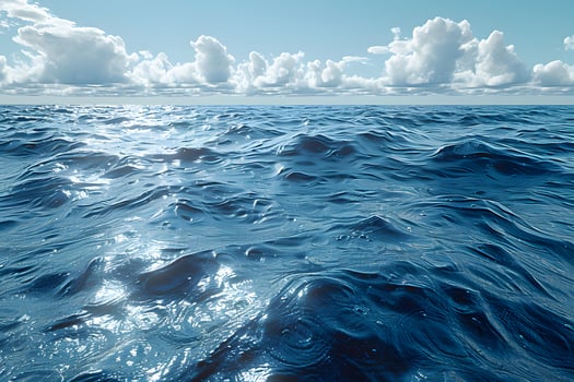 Tranquil Ocean Waves Under Cloudy Sky - Ideal for Nature Prints and Posters photo