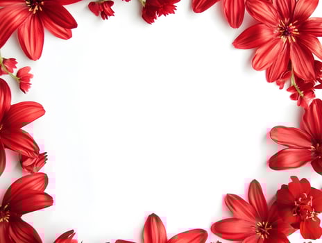 Red Floral Flower Spring Nature Decor Border photo