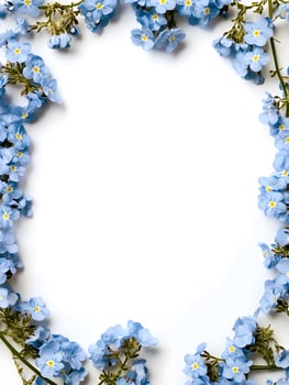 Rectangle Blue Floral Flower Summer Nature Decor photo