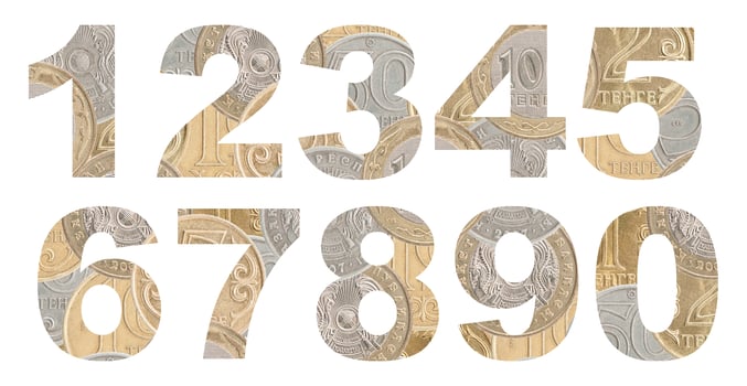 A set of numbers from coins photo