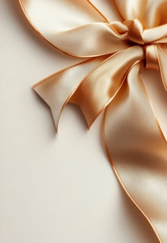 Elegant golden satin ribbons elegantly arranged on a textured surface for decorative purposes photo
