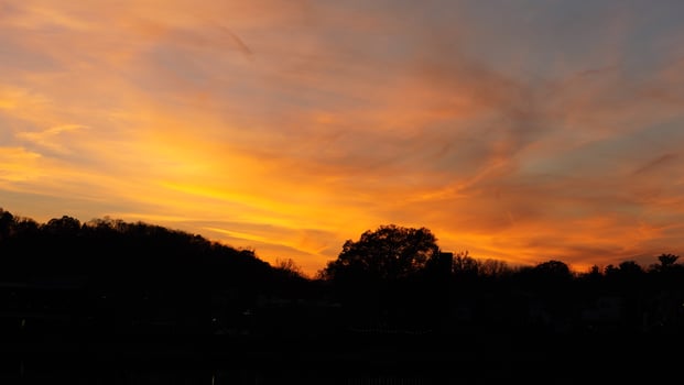 The beautiful sunset sky view with the colorful clouds as background photo