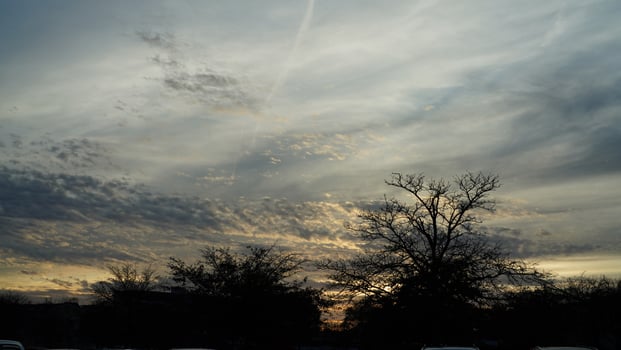 The beautiful sunset sky view with the colorful clouds as background photo