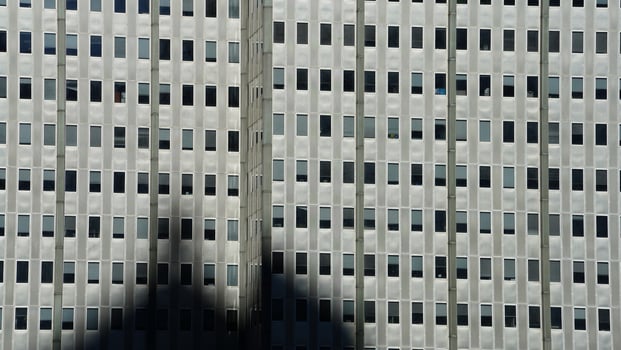 The beautiful Philadelphia city view with the warm sunlight on it photo
