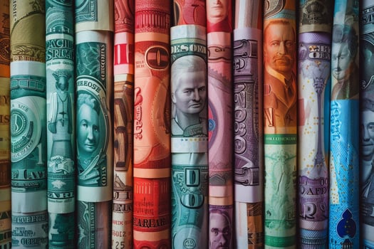 A close up of a pile of money photo
