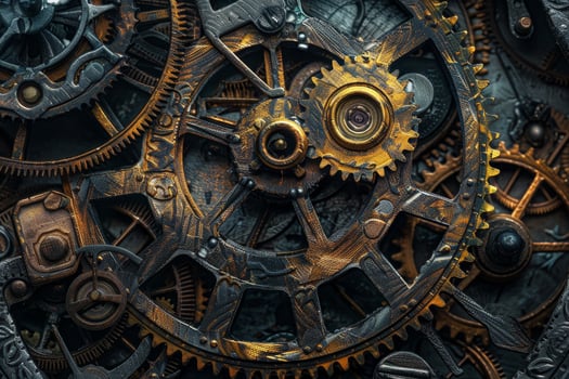 Steampunk clockwork background photo