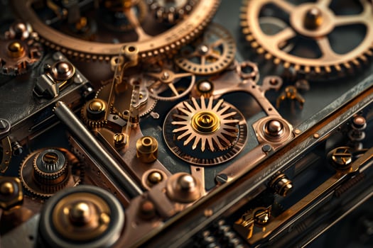 The clockwork of a mechanical device photo