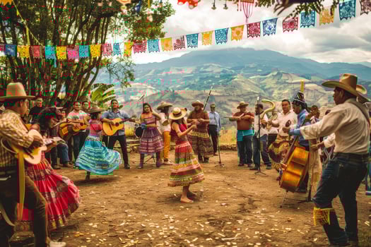 Mexican folk music in the mountains photo