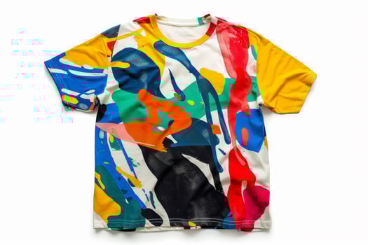 A t - shirt with colorful paint splatters on it photo
