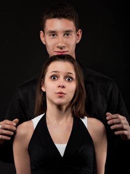 Portrait of a young couple in love photo