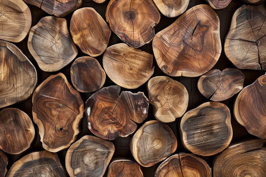 A pile of logs with different sizes of wood photo