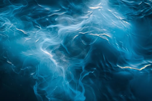Blue smoke and water on a dark background photo