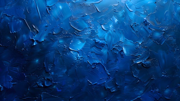 Close up of a waterinspired azure painting on wall photo