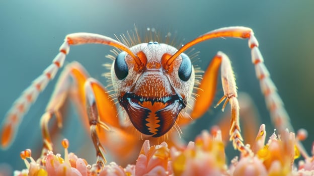 The ant is facing the camera, photo