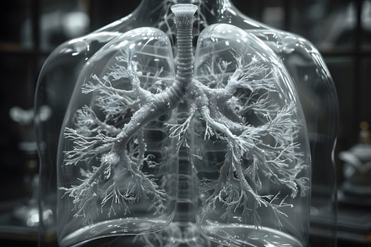 Intricate Human Lung Anatomy in Transparent Model for Medical Visualization and Education photo