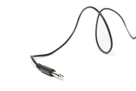 Black aux wire isolated on white photo