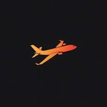 Aviation Airplane Flight Logo Travel Icon Plane Symbol black background photo