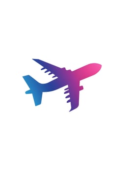 Blue Airplane Flight Logo Travel Icon Plane Symbol photo