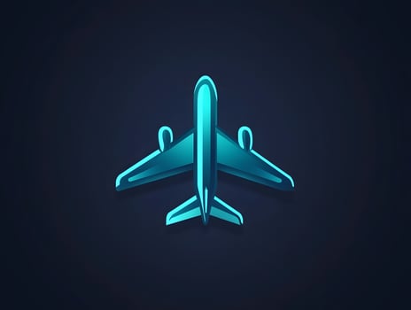 Blue Airplane Flight Logo Travel Icon Plane Symbol photo