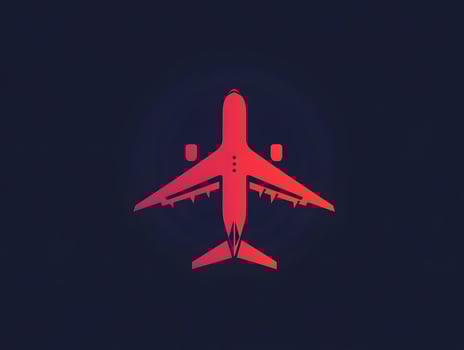 Red Aviation Airplane Flight Logo Travel Icon Plane Symbol photo