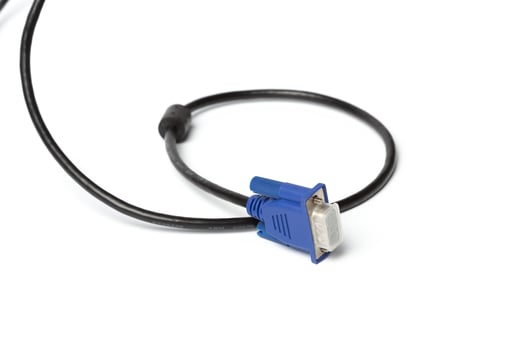 VGA tech pc input cable connector isolated on white background photo