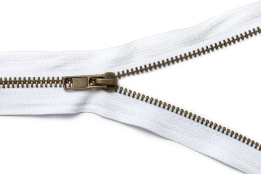 Zipper on white background photo