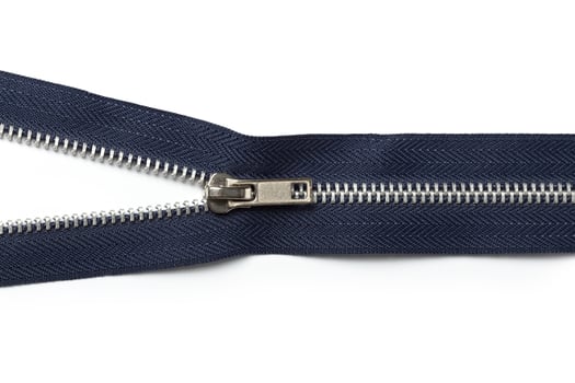 Zipper on white background photo