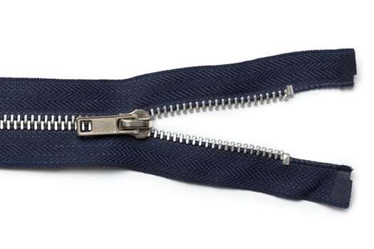 Zipper on white background photo