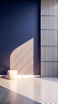A room with blue walls and wooden floor photo