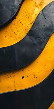 Eyecatching Black and Yellow Wave Design with Contemporary Flair photo