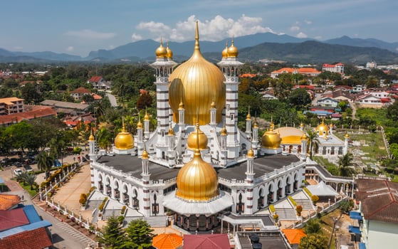 Aerial view of the Ubudiah Mosque in Kuala Kangsar photo