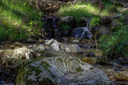 stream, brook, water, mountains, nature, view, landscape, mounta photo