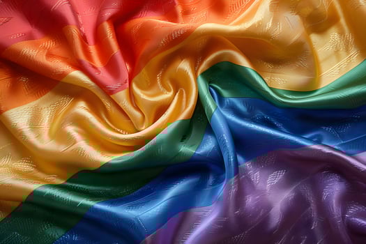 Vibrant Rainbow Fabric with Elegant Texture for Design and Decoration photo