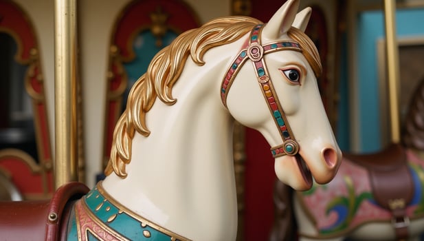 Vintagestyle carousel horse pattern for wall decoration photo