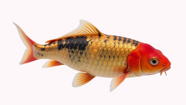 Colorful koi fish presented against a white background photo