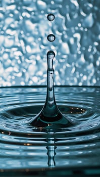 Water splash wave with forced perspective in abstract style photo