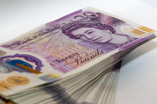 A pile of british pound notes photo