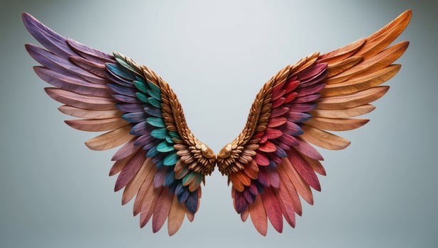 Colorful Angel Wings Illustration featuring Disney Princess photo