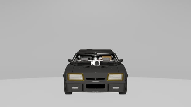 black car with turbo engine photo