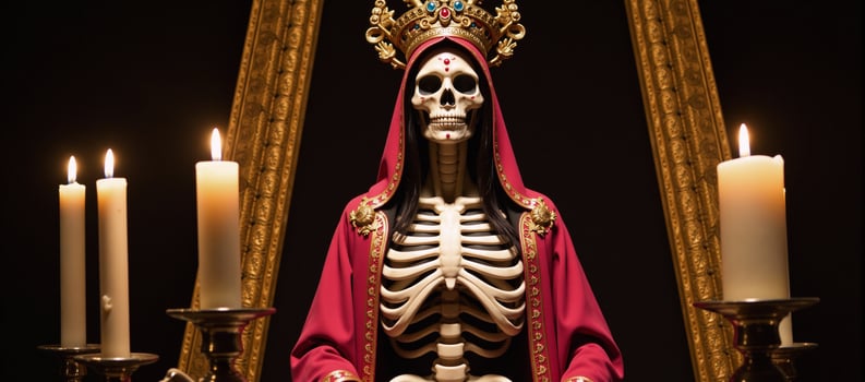 Image of La Santa Muerte The Holy Death deity represented as a skeletal figure photo