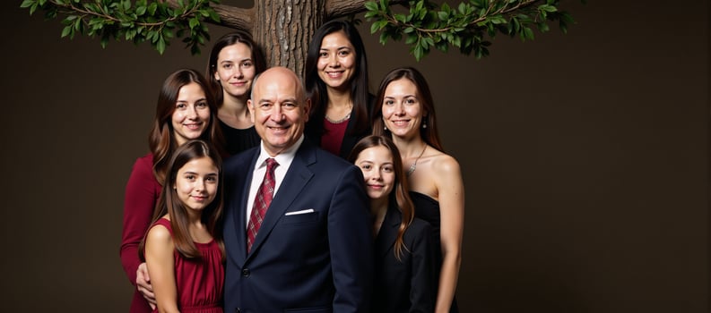 Family Tree Portrayal of people as interconnected branches on a familial tree photo