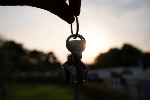 lease, rental and selling home. Real estate agent manager holding key for new owner. rent house, Sales, loan credit financial, insurance, Seller, dealer, installment, buy, sell, move in photo