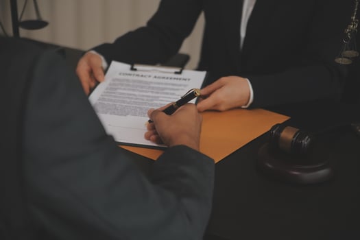 Law theme, gavel or mallet of the judge, lawyer enforcement officers, evidence-based cases taken into account in the court abount business, legislation. photo